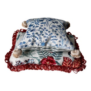 Liberty, Nina Campbell Lavender-Filled Decorative Pillows - Collection of 2 (1 Large, 1 Small) For Sale