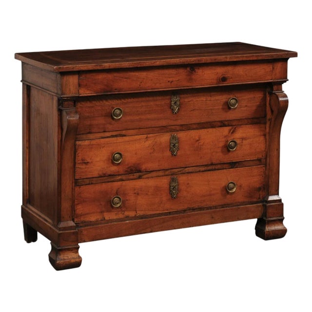 19th Century Italian Empire Medium Wood Chest of Drawers For Sale