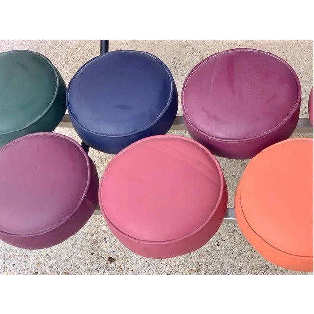 Metal Vintage MCM Style Multicolored Loveseat For Sale - Image 7 of 9