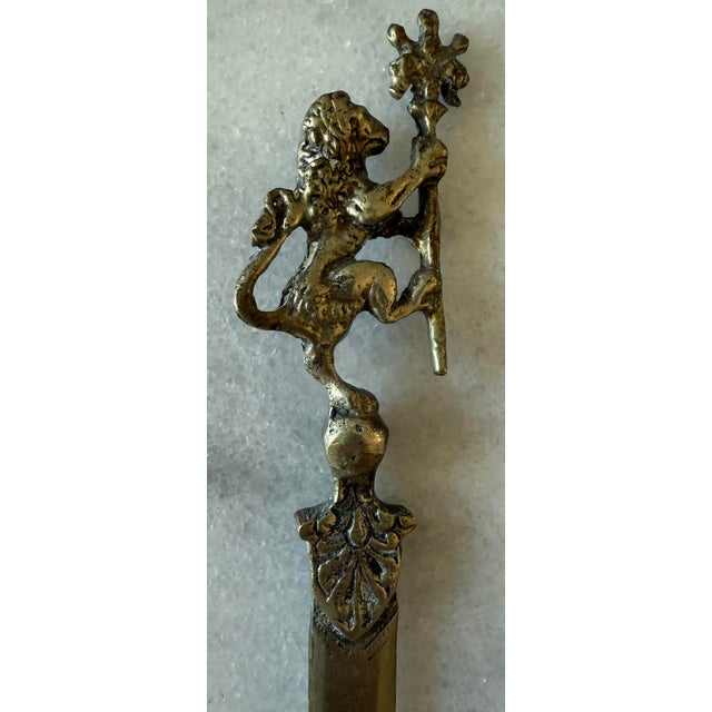 Vintage Brass Letter Opener From Italy For Sale - Image 4 of 6