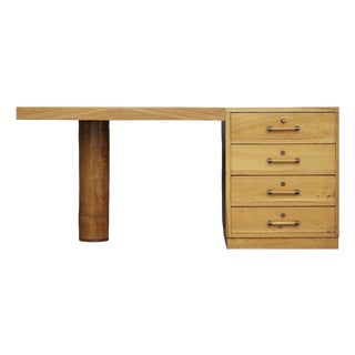 Art Deco French Freestanding Desk in Ash, 1930s For Sale