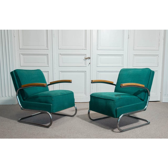 Set of Bauhaus Lounge Chairs attributed to Mücke & Melder from Mücke Melder, 1930s For Sale - Image 13 of 13