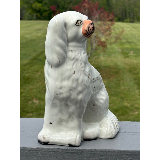 English 19th C. Staffordshire Porcelain Spaniel Dog Figurine - 9.5" Tall For Sale - Image 3 of 8