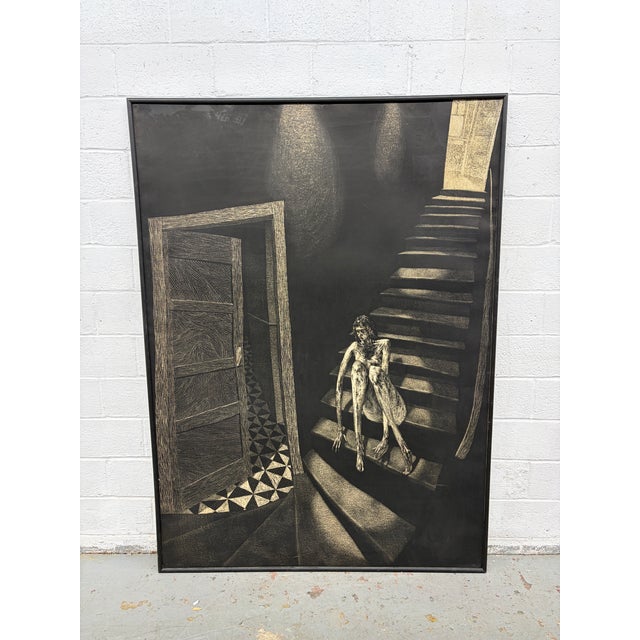 This is a beautiful ink on paper post-modernist drawing by Peter Drake (b. 1957). An incredibly unique and fascinating...