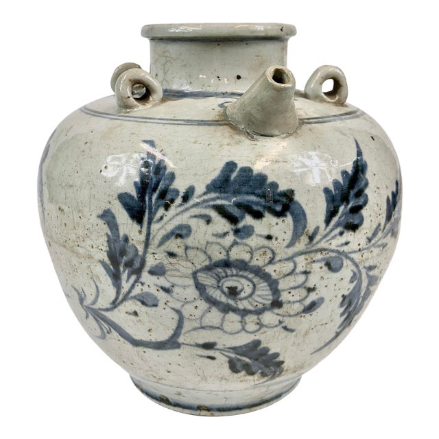 16th Century Blue and White Wine Jar For Sale