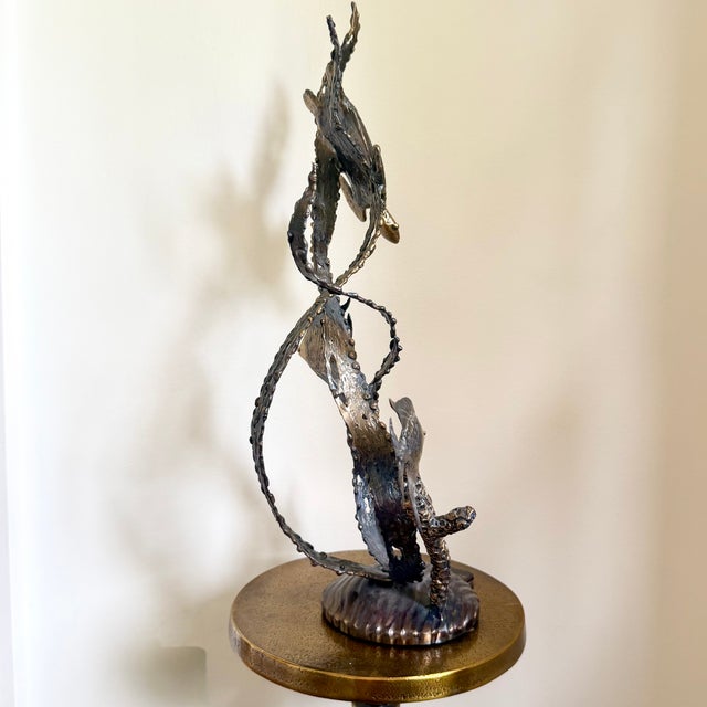 Metal Artisan Metal Sea Turtle Sculpture Coastal Reef Statue Ocean Fish 19" 4.5 LBS For Sale - Image 7 of 10