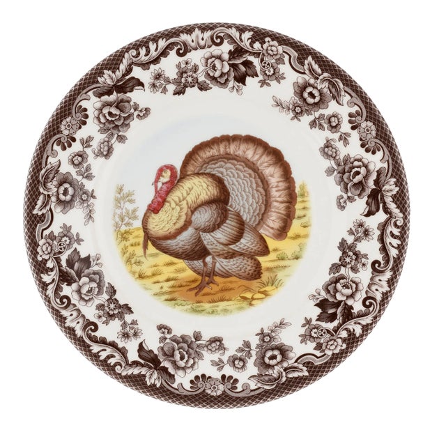 Spode Woodland Turkey Luncheon Plate 9" For Sale