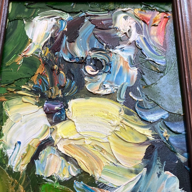 Original 8 x 10 painting on stretched canvas signed bottom right Overall size with wood frame is 10 x 12