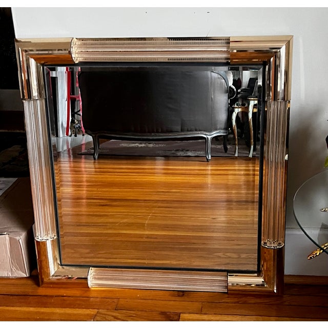 Charles Hollis Jones 1970s Charles Hollis Jones Style Lucite Mirror For Sale - Image 4 of 9