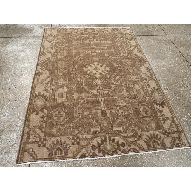 Brown Galerie Shabab Collection Mid-20th Century Persian Malayer Throw Rug For Sale - Image 8 of 10