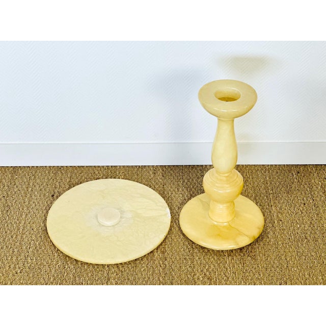Vintage Onyx Pedestal Table, 1960 For Sale - Image 9 of 10