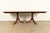 English Drexel Georgian Mahogany Double Pedestal Extension Dining Table, Newly Refinished For Sale - Image 3 of 15