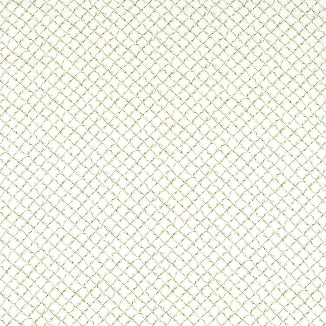 Harlequin Daisy Trellis Fabric in Emerald/Pearl - a Sample For Sale