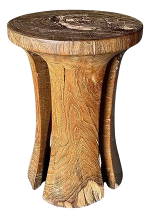 Andrianna Shamaris Sculptural Teak Wood Side Table or Pedestal