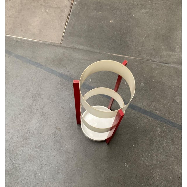 Mid-Century Space Age Metal and Wood Umbrella Stand, 1960s For Sale - Image 12 of 18