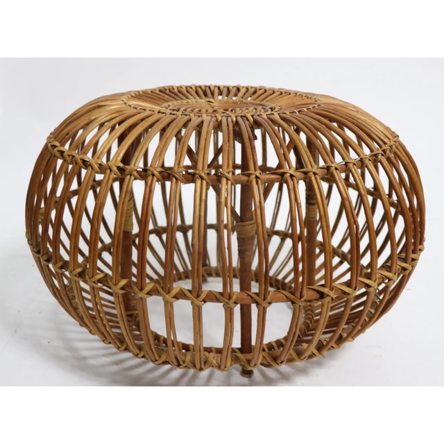 Vintage Albini Ottoman Pouf in Natural Finish For Sale In New York - Image 6 of 8