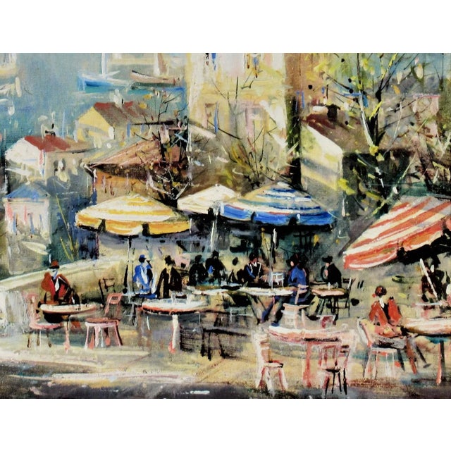 Impressionist Lucien Delarue, Port de Menton (Harbor of Menton), Circa 1975 For Sale - Image 3 of 11