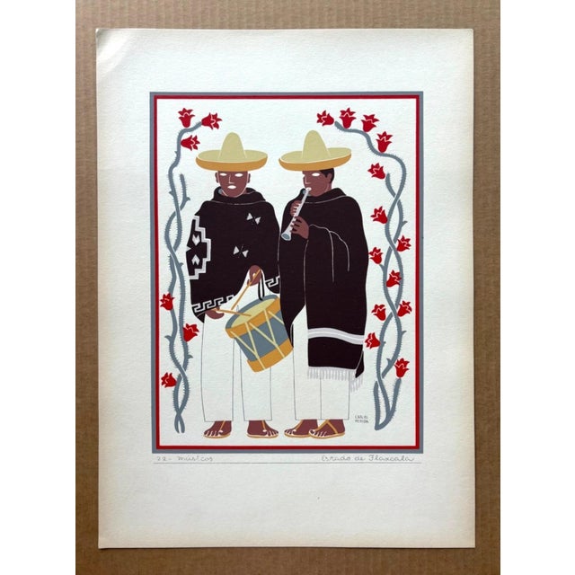 Up for sale is this gorgeous silkscreen print by Carlos Mérida, from Trajes Regionales Mexico, a limited portfolio...