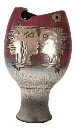 1980s Sculptural Art Pottery Vase