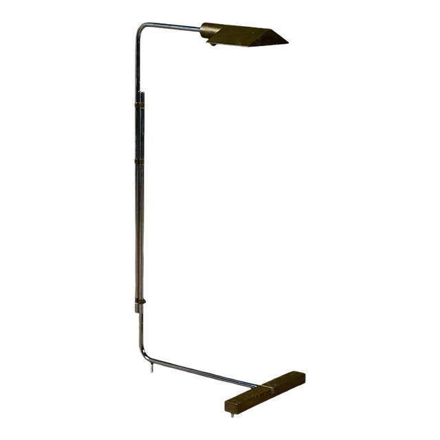 Cedric Hartman Parallel Bar Brass and Stainless Steel Floor Lamp For Sale