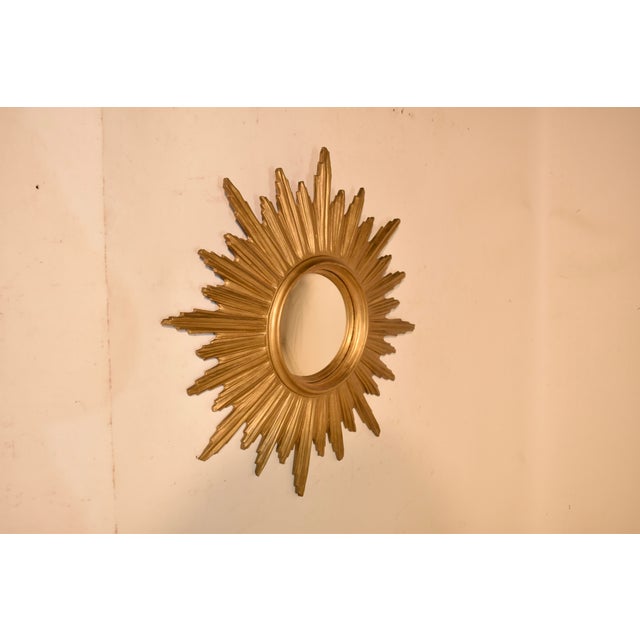 Circa 1960's Sunburst Wall Mirror For Sale - Image 4 of 11