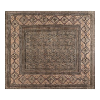 Authentic 19th Century Persian Meshad Handmade Wool Rug For Sale