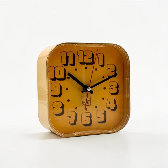 Space Age Amber Yellow Wall Clock from Cea, 1970s For Sale - Image 14 of 14