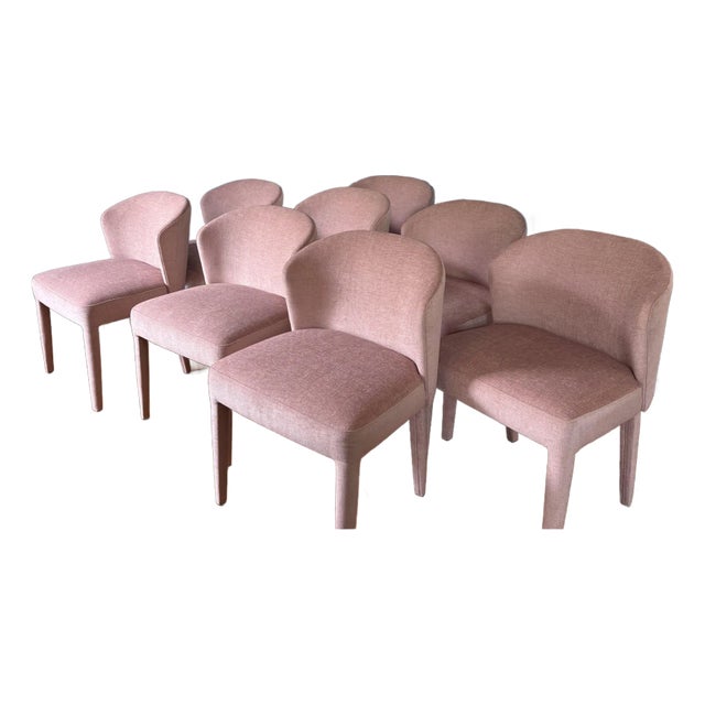 Interior Define Fully Upholstered Dining Chairs - Set of 8 For Sale
