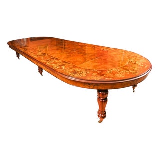 Vintage Extendable Burr Walnut Dining Table, 1990s For Sale