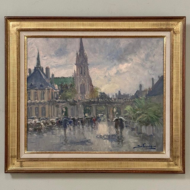 Framed Oil on Canvas by José Salvaggio (1953-) 'Place De La Carrière ~ Nancy' For Sale In Dallas - Image 6 of 16