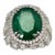 Oval Emerald 12.25 Carat Diamond Surround Ring Size 8 For Sale