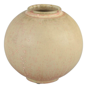 Spherical Stoneware Vase in Pink, White, and Beige Tones from Royal Copenhagen, 1930s