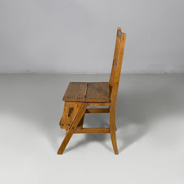 1930s Mid-Century Modern Ladder Chair in Wood, Italy, 1930s For Sale - Image 5 of 18