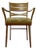 1950s Heywood Wakefield Style Unmarked Painted Mid-Century Modern Armchair in Orchid Pattern Silk For Sale