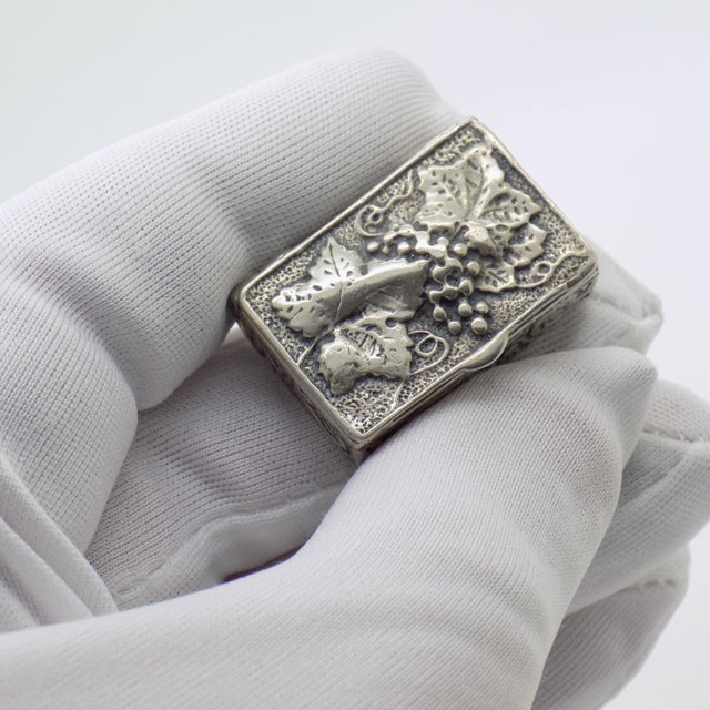 Compact vintage box featuring a fruit motif, handmade in Italy between the 1970s and 1980s in genuine solid Continental...