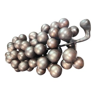 1990s Robert Kuo Antique Copper Oversized Grapes Sculpture For Sale