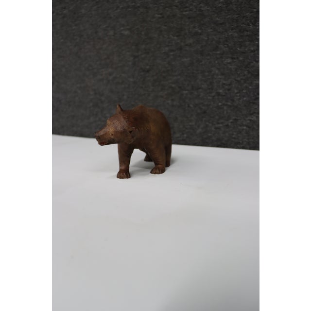 Wood Black Forest Carved Wooden Bear Figurine For Sale - Image 7 of 10