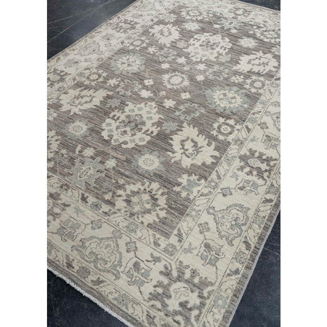 Brown Oushak Rug 5'7" x 8'3" For Sale - Image 8 of 8