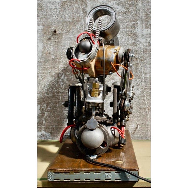 Mid-Century Handcrafted Novelty Steampunk Robot Lamp For Sale - Image 6 of 10