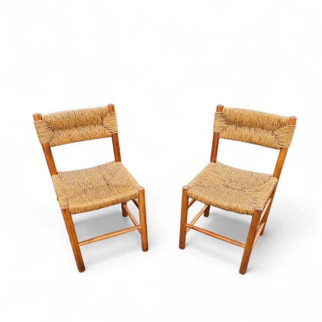 Vintage French Pine Dining Chairs, 1950s, Set of 2 For Sale - Image 3 of 18