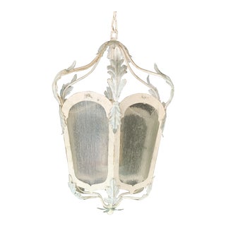 Large Vintage French Lantern Style Light Pendant Chandelier For Sale