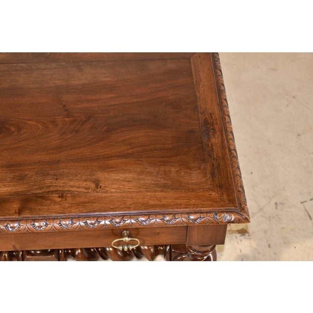 19th Century Walnut Library Table For Sale - Image 12 of 15