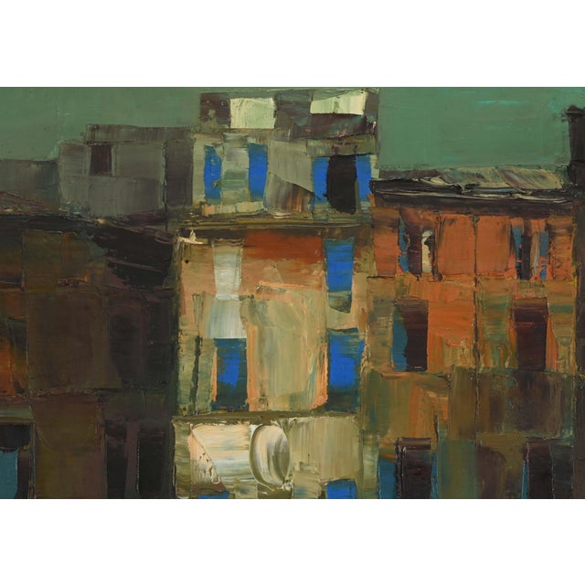 Modern Nicola Simbari (Italian, 1927-2012) Oil on Canvas "Via Monserrato" For Sale - Image 3 of 7