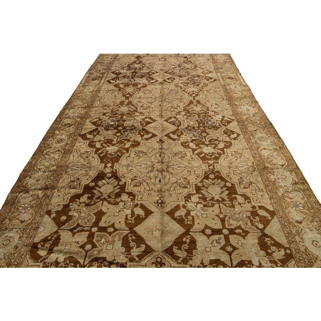 Oversized Antique Karabaugh Handmade Wool Rug - Allover Design in Tan and Brown For Sale - Image 10 of 10