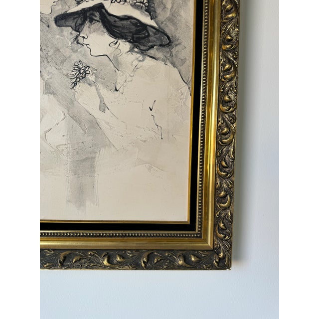 70's Vintage Itzchak Tarkay - Style Two Womans Portrait Oil on Canvas Painting For Sale - Image 9 of 12