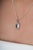 Ink Blue Radiant Emerald-Cut Deep Blue Sapphire & Diamond Halo Pendant in 14k Gold For Sale - Image 8 of 14