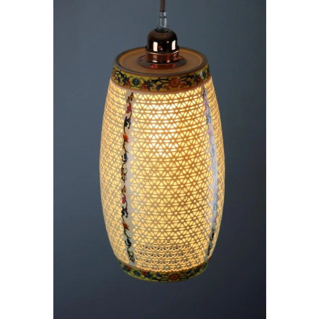 Oriental Ceramic Pendant Lamp, 1980s For Sale - Image 6 of 13