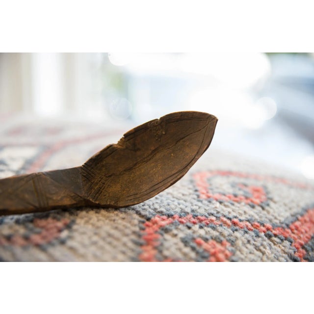 :: Vintage handmade African wooden spoon with tons of character and charm. Circa 1930s, believed to be from the Tuareg...