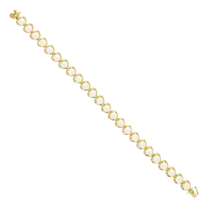Cultured Pearl Heart Shaped Tennis Bracelet