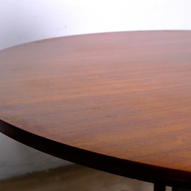 Black Round Table with Metal Frame and Wooden Top, 1950s For Sale - Image 8 of 18